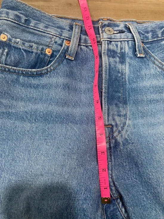 100% Cotton Levi's Women's 501 S Skinny Jeans - Medium Blue Faded Denim - Picture 5 of 14
